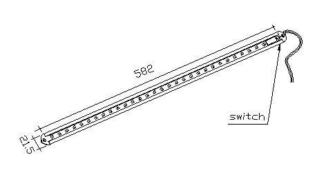 Color Rendering Index Ra 80 Light Gray Aluminum LED Recessed Strip Light with Touch Switch