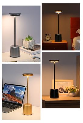 Round Shade Rechargeable Cordless LED Touch Dimming Control Desk Lamp with CE Certificate
