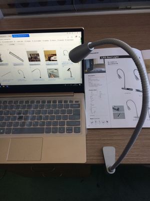 4V DC Voltage Flexible Gooseneck LED Desk Lamp with Clamp Silver Finish