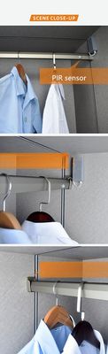 150lm LED Closet Lighting for 12V dc Motion Sensor Customized Length Clothes Hanger