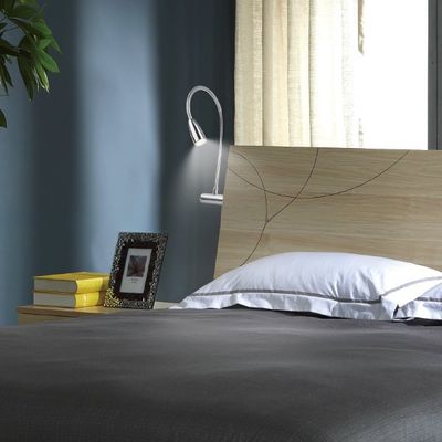 80 Ra Color Rendering Flexible Gooseneck LED Bedside Reading Light with On-off Switch