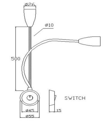 Flexible Snake LED Bedside Reading Light for Hotel Room -40 50C Working Temperature