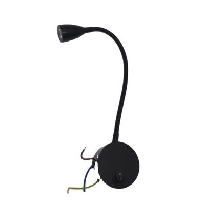 Adjustable Gooseneck Wall Reading Light with USB Port Switch Control AC 100-240V Input