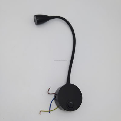 Adjustable Gooseneck Wall Reading Light with USB Port Switch Control AC 100-240V Input
