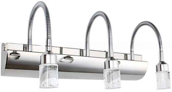 Customizable Easy Mount LED Flexible Goose Neck Bathroom Mirror Light IP 44 Wall Mount Mirror Lamp 3000k-6000k