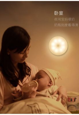 Energy Saving USB Charge LED Night Light with PIR Motion Sensor and Round Shape White