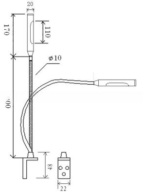 LED Gooseneck Reading Light 12V 24V Book Lamp with Inner Touch Dimmer Sensor Switch