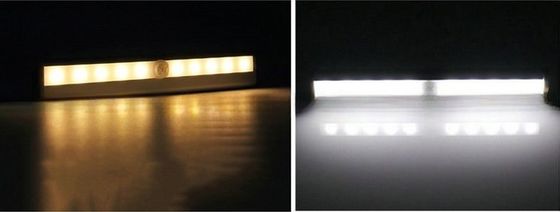 Modern Design 10LED Battery Operated Motion Sensor Led Lights for Cabinet PC Silver
