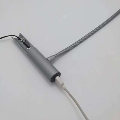 82 Lm Silver LED Bedside Lamp with Flexible Neck Eye Care Function and USB Charging Port