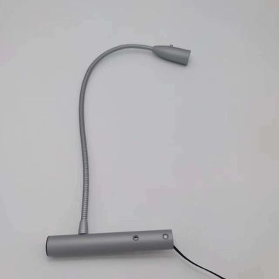 82 Lm Silver LED Bedside Lamp with Flexible Neck Eye Care Function and USB Charging Port