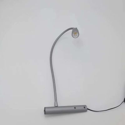 82 Lm Silver LED Bedside Lamp with Flexible Neck Eye Care Function and USB Charging Port