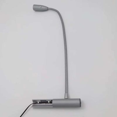 82 Lm Silver LED Bedside Lamp with Flexible Neck Eye Care Function and USB Charging Port