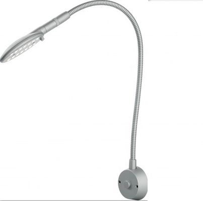 Silver Wall Mount Touch Switch Flexible Gooseneck Snake LED Reading Light