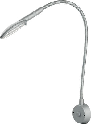 Silver Wall Mount Touch Switch Flexible Gooseneck Snake LED Reading Light