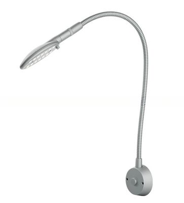 Silver Wall Mount Touch Switch Flexible Gooseneck Snake LED Reading Light