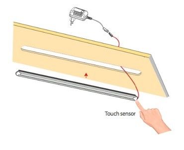 30000 Hours Lifespan LED Touch Sensor Cabinet Furniture Light with Sleek PC Shade Type