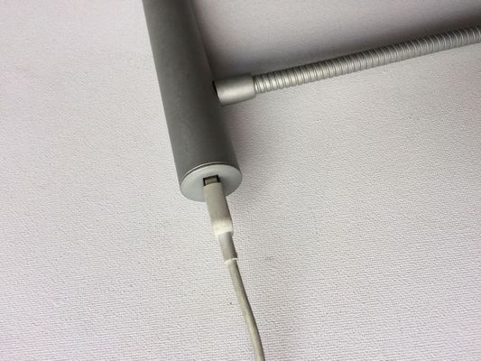 Middle Size Silver 12V 1W Touch Switch Flexible Gooseneck Mount Kids LED Reading Lamp