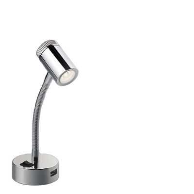 12V Flexible Arm Reading Light with USB Charging Socket for Dimming Spotlight 3W 85lm/w