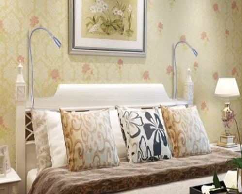 1W Aluminum IRON Flexible Snake LED Headboard Wooden Bed Side Reading Lamp for Room Hotel