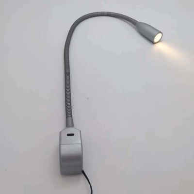 RV BOAT Gooseneck Reading Light with USB Charging and Plastic Shade 12V Bed Side Light