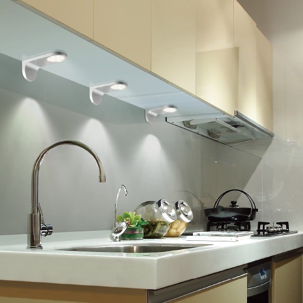 2- Wall Corner Mounted LED Kitchen Lighting with Touch Sensor Switch