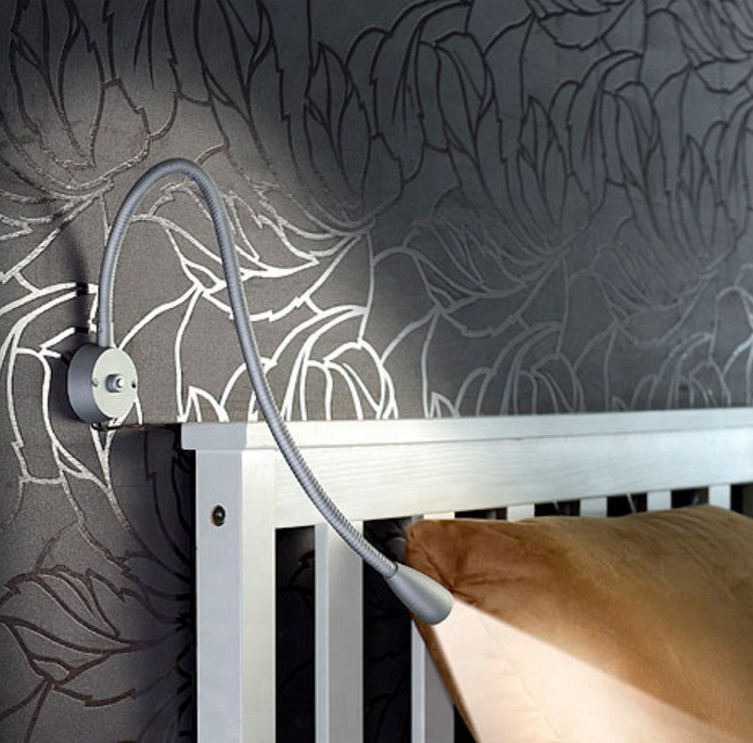 Modern Hotel Headboard Reading Light with On/Off Switch Flexible Angles and High Ra 80